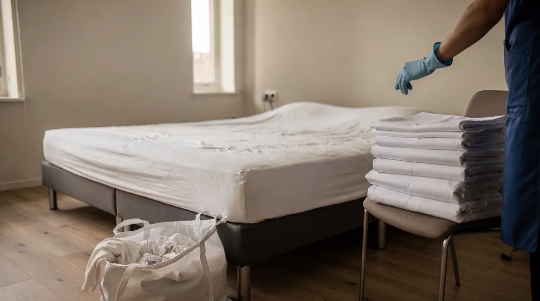 A mattress cleaned and aired