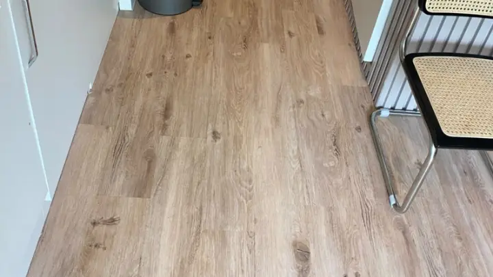 An empty studio floor, swept and mopped