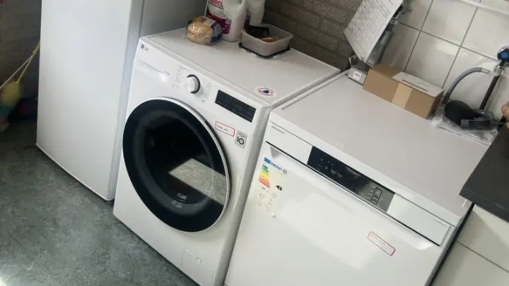 A washing machine and dryer, side by side