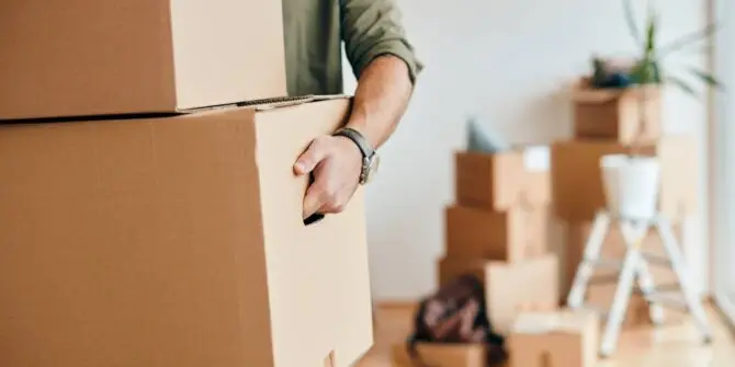 a person holding a box
